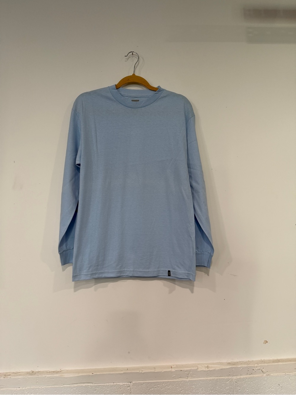 HUF Men's Long-Sleeve Crew Tee - Light Blue- designs on sleeves